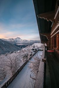 Preview wallpaper mountains, balcony, landscape, rest, alps, travel