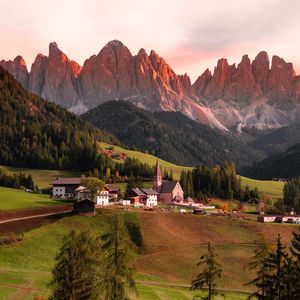 Preview wallpaper mountains, buildings, village, rocks, nature