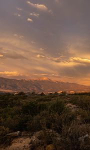 Preview wallpaper mountains, bushes, valley, landscape