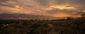 Preview wallpaper mountains, bushes, valley, landscape