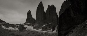 Preview wallpaper mountains, bw, rocks, stones, landscape