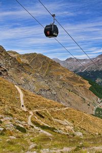 Preview wallpaper mountains, cable car, cabin, nature, travel