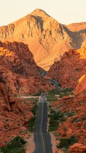 Preview wallpaper mountains, canyon, rocks, road, winding