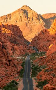 Preview wallpaper mountains, canyon, rocks, road, winding