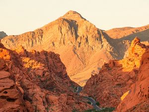 Preview wallpaper mountains, canyon, rocks, road, winding