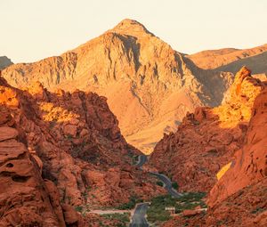 Preview wallpaper mountains, canyon, rocks, road, winding