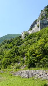 Preview wallpaper mountains, castle, trees, landscape