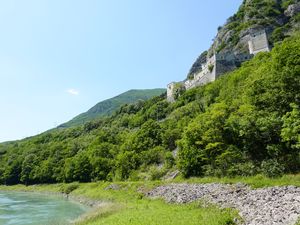 Preview wallpaper mountains, castle, trees, landscape