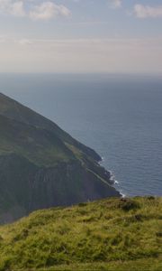 Preview wallpaper mountains, cliff, sea, landscape