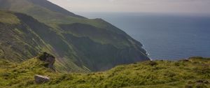 Preview wallpaper mountains, cliff, sea, landscape