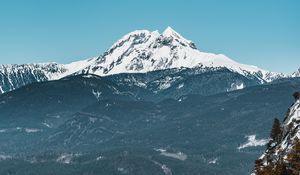 Preview wallpaper mountains, cliff, snow, snowy, peaks