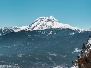 Preview wallpaper mountains, cliff, snow, snowy, peaks