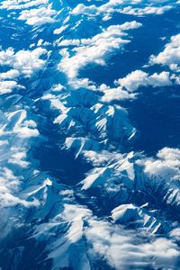 Preview wallpaper mountains, clouds, aerial view, height, view, overview