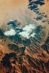 Preview wallpaper mountains, clouds, aerial view