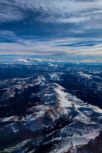 Preview wallpaper mountains, clouds, aerial view, horizon, landscape