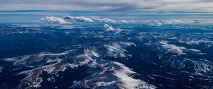 Preview wallpaper mountains, clouds, aerial view, horizon, landscape