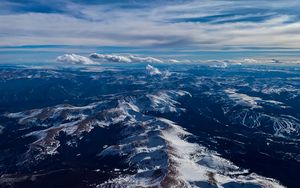 Preview wallpaper mountains, clouds, aerial view, horizon, landscape
