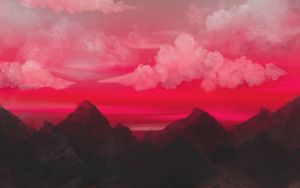 Preview wallpaper mountains, clouds, dusk, stars, landscape