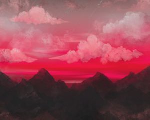 Preview wallpaper mountains, clouds, dusk, stars, landscape