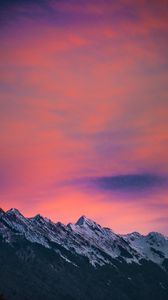 Preview wallpaper mountains, clouds, dusk, mountain range, landscape