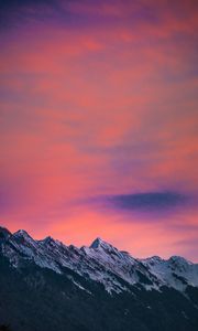 Preview wallpaper mountains, clouds, dusk, mountain range, landscape