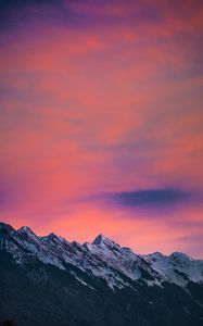 Preview wallpaper mountains, clouds, dusk, mountain range, landscape