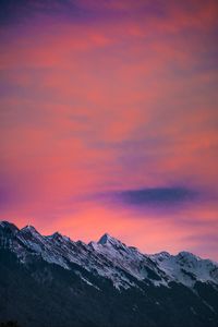 Preview wallpaper mountains, clouds, dusk, mountain range, landscape