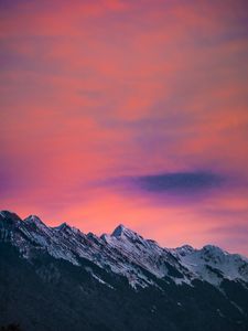 Preview wallpaper mountains, clouds, dusk, mountain range, landscape