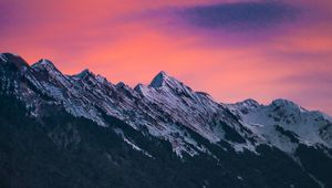 Preview wallpaper mountains, clouds, dusk, mountain range, landscape