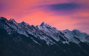 Preview wallpaper mountains, clouds, dusk, mountain range, landscape