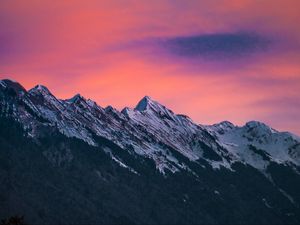 Preview wallpaper mountains, clouds, dusk, mountain range, landscape