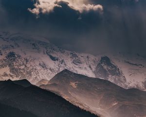 Preview wallpaper mountains, clouds, dusk, landscape