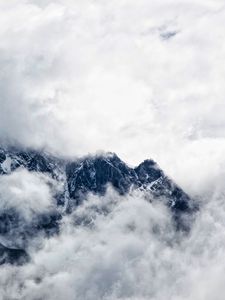 Preview wallpaper mountains, clouds, fog