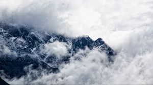 Preview wallpaper mountains, clouds, fog