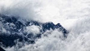 Preview wallpaper mountains, clouds, fog