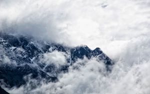Preview wallpaper mountains, clouds, fog