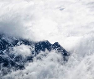 Preview wallpaper mountains, clouds, fog