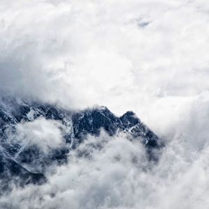 Preview wallpaper mountains, clouds, fog