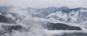 Preview wallpaper mountains, clouds, fog
