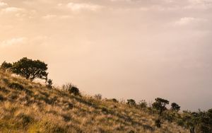 Preview wallpaper mountains, clouds, fog, peak, height, landscape