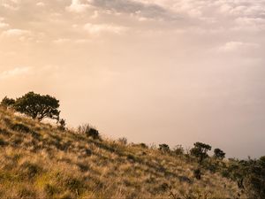 Preview wallpaper mountains, clouds, fog, peak, height, landscape