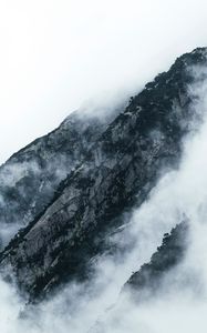 Preview wallpaper mountains, clouds, fog, slopes, vegetation