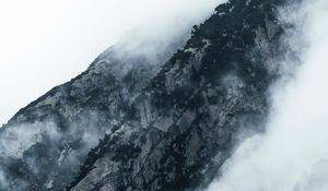 Preview wallpaper mountains, clouds, fog, slopes, vegetation