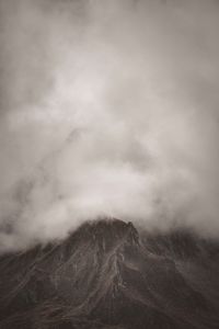 Preview wallpaper mountains, clouds, fog, peak, nature