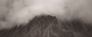 Preview wallpaper mountains, clouds, fog, peak, nature