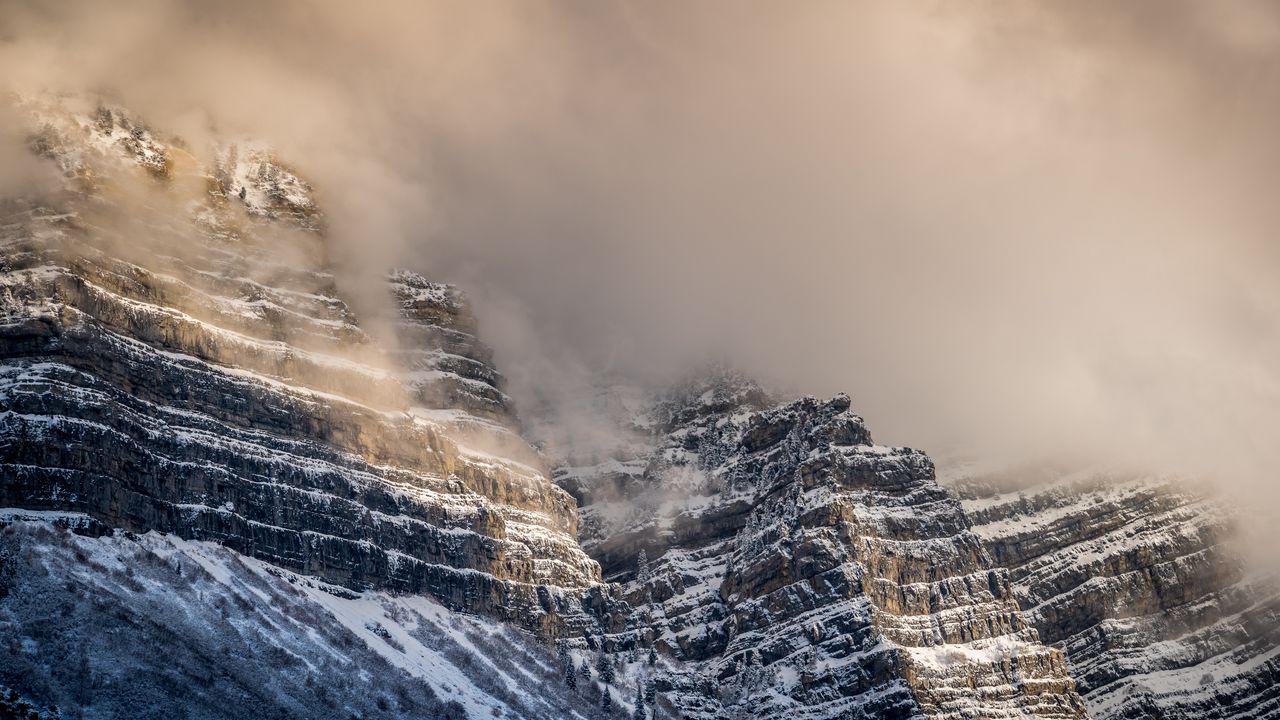 Wallpaper mountains, clouds, fog, landscape