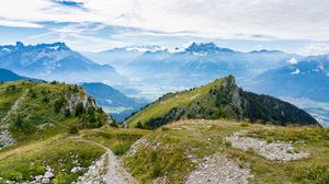 Preview wallpaper mountains, clouds, fog, landscape, nature
