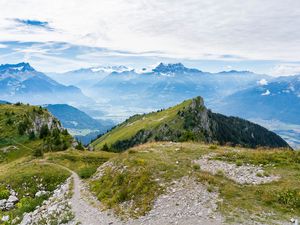 Preview wallpaper mountains, clouds, fog, landscape, nature