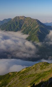 Preview wallpaper mountains, clouds, height