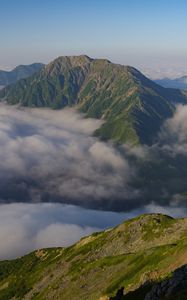 Preview wallpaper mountains, clouds, height